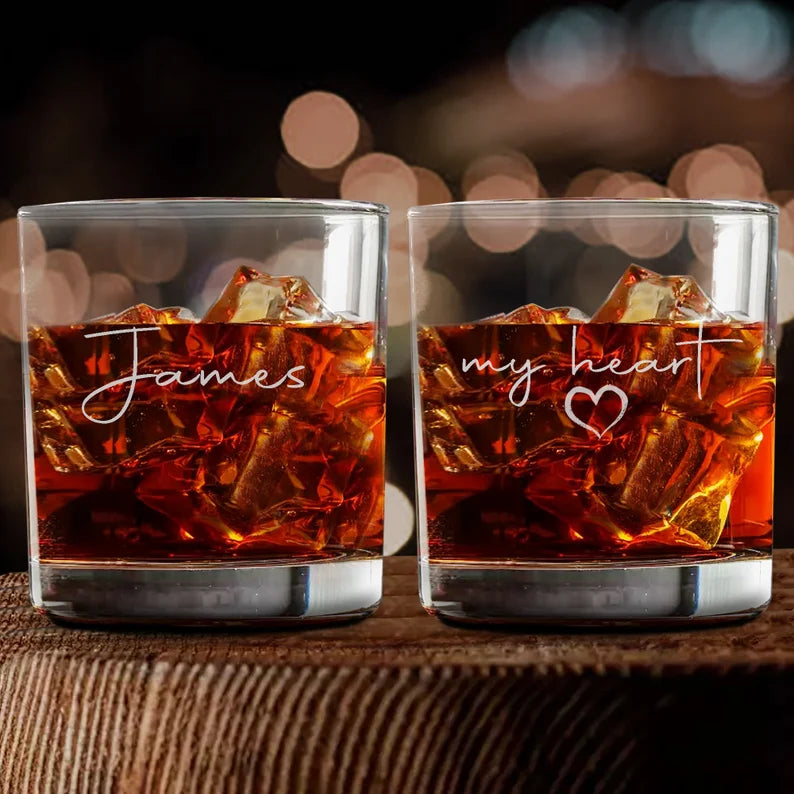 My Heart Whiskey Glass