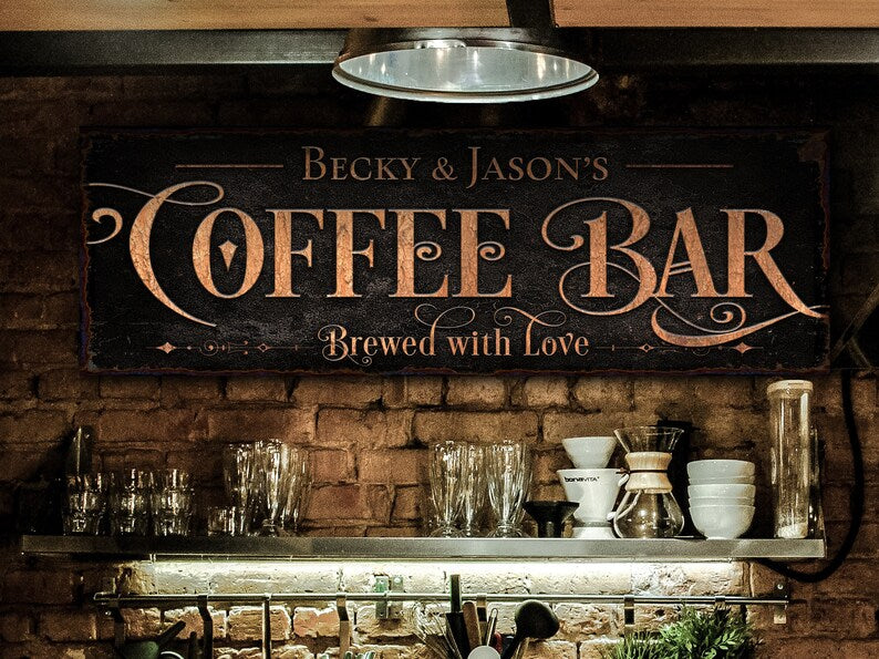 Personalised Coffee Bar Sign Coffee Station Accessories Coffee Sign Coffee  Lovers Gifts Coffee Lovers Gift Ideas Wedding Gift Cafe Decor 