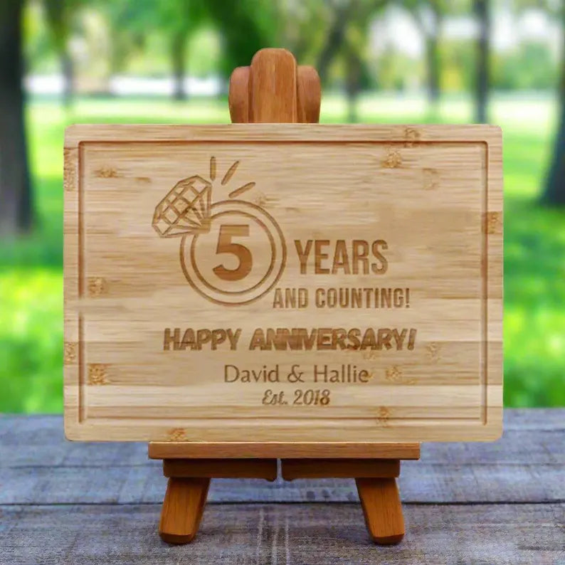 Etched Anniversary Cutting Board