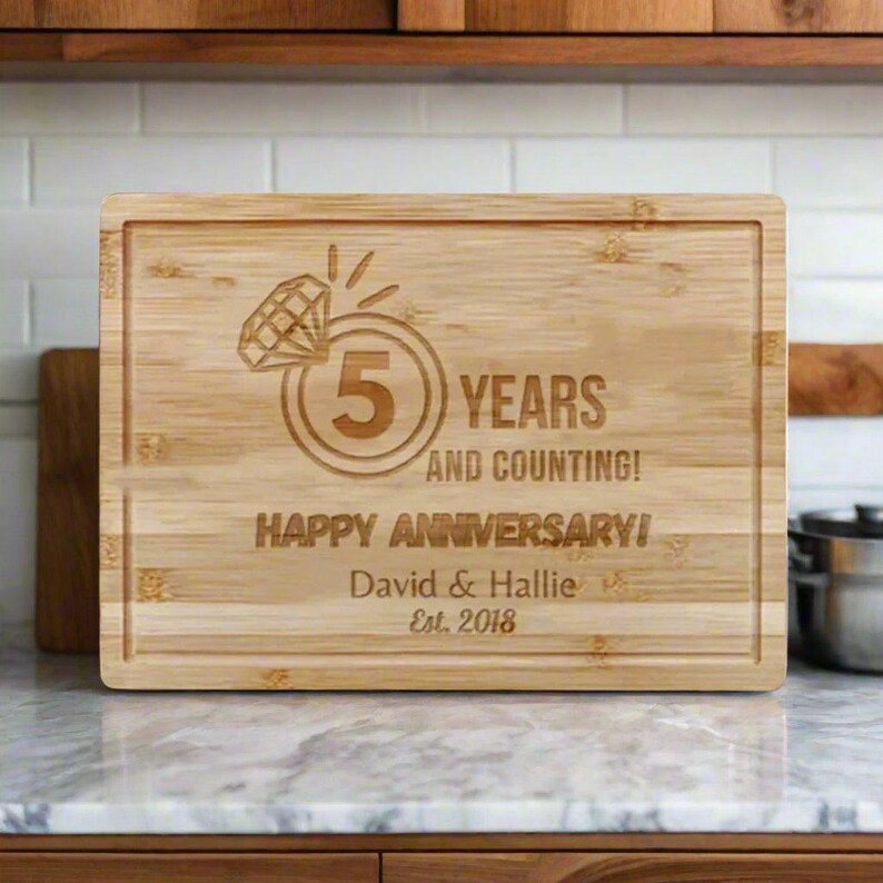 Etched Anniversary Cutting Board