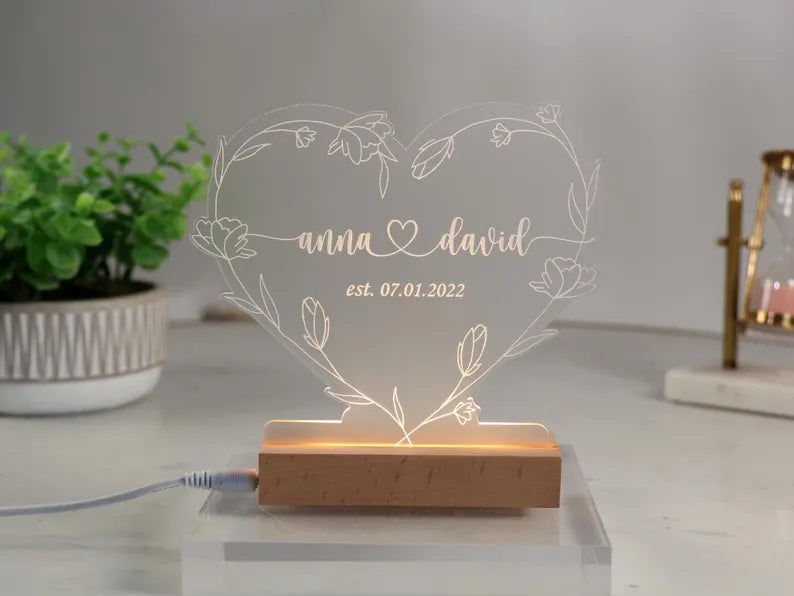 Light Up Heart Name Sign