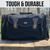 Personalized duffle bag for men featuring custom embroidery and an engraved inside message, made from durable fabric with leather accents – perfect for Father’s Day, birthdays, or travel.