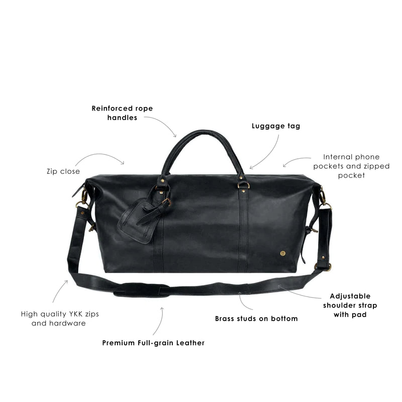 Luxury Leather Duffle - Groovy Guy Gifts