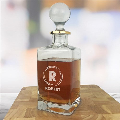 Gold Rim Whiskey Decanter