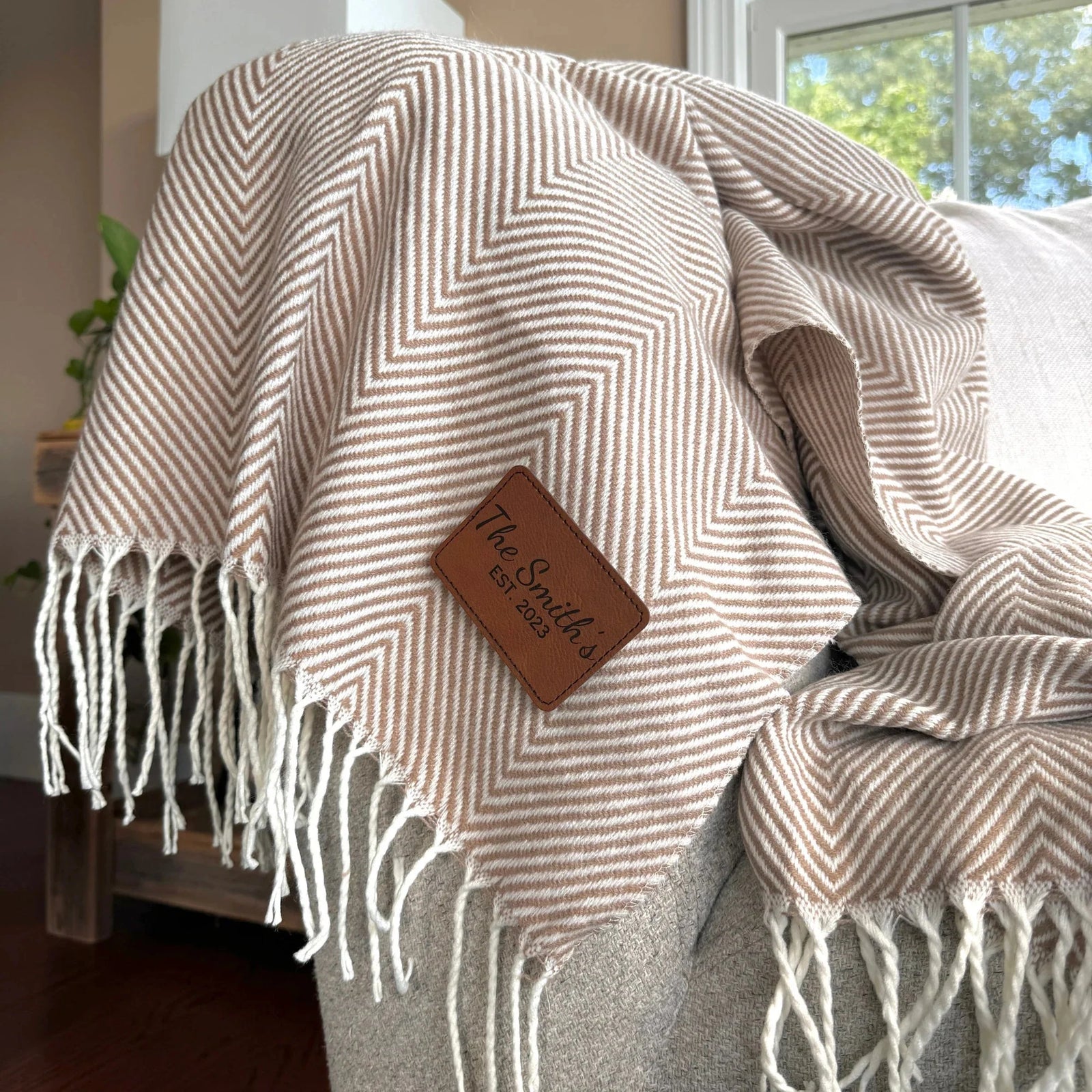 Blanket Timeless Anniversary Fringe Throw by Groovy Groomsmen Gifts