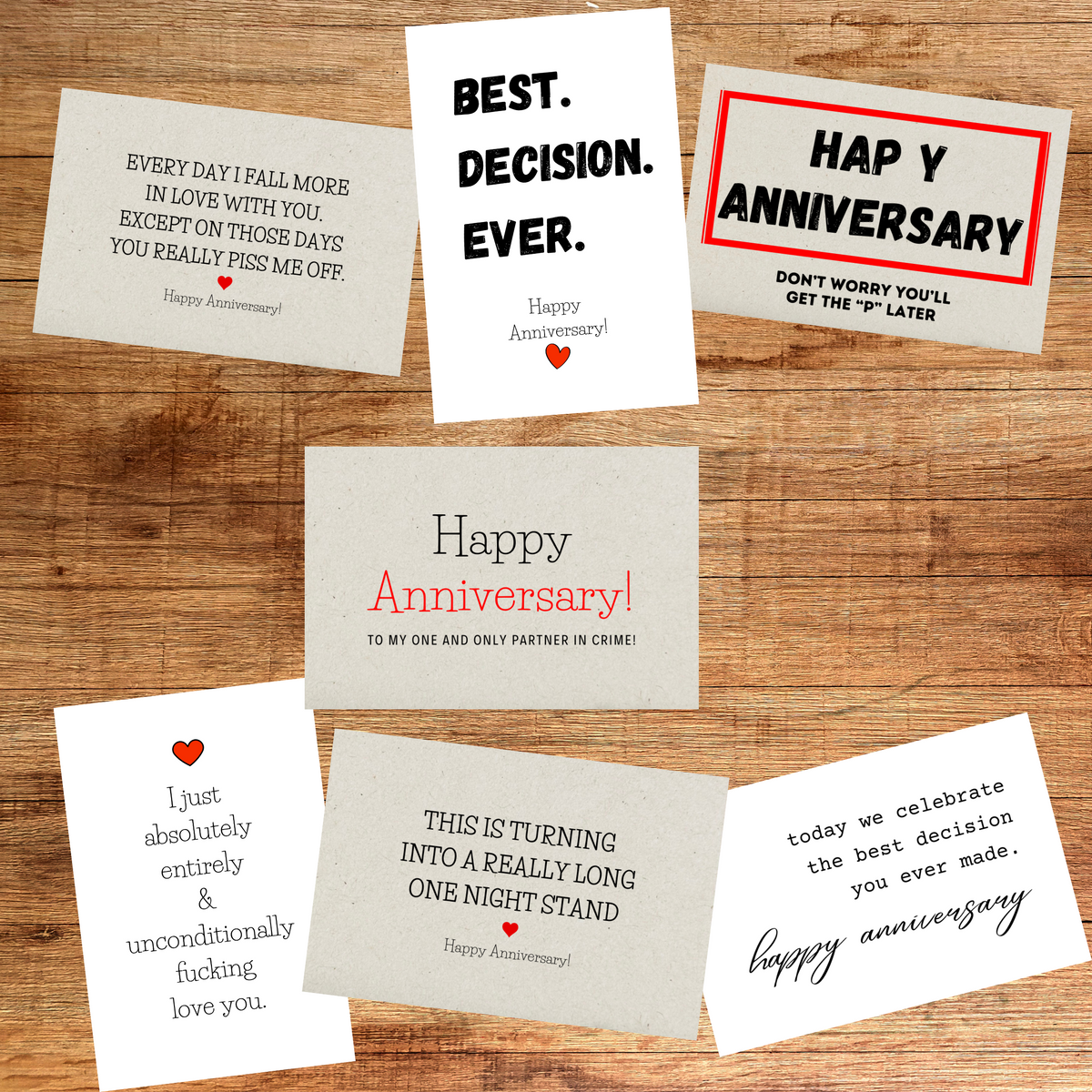 Fun Anniversary Gift Cards