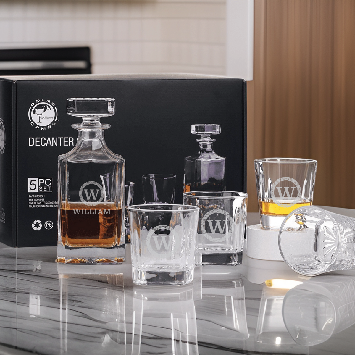 Royal Pour : Decanter &amp; Whiskey Glass Set