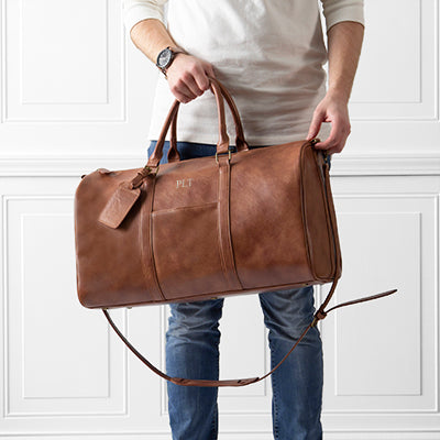 Men's Nappa Leather Duffle Bag in Dark Brown by Quince