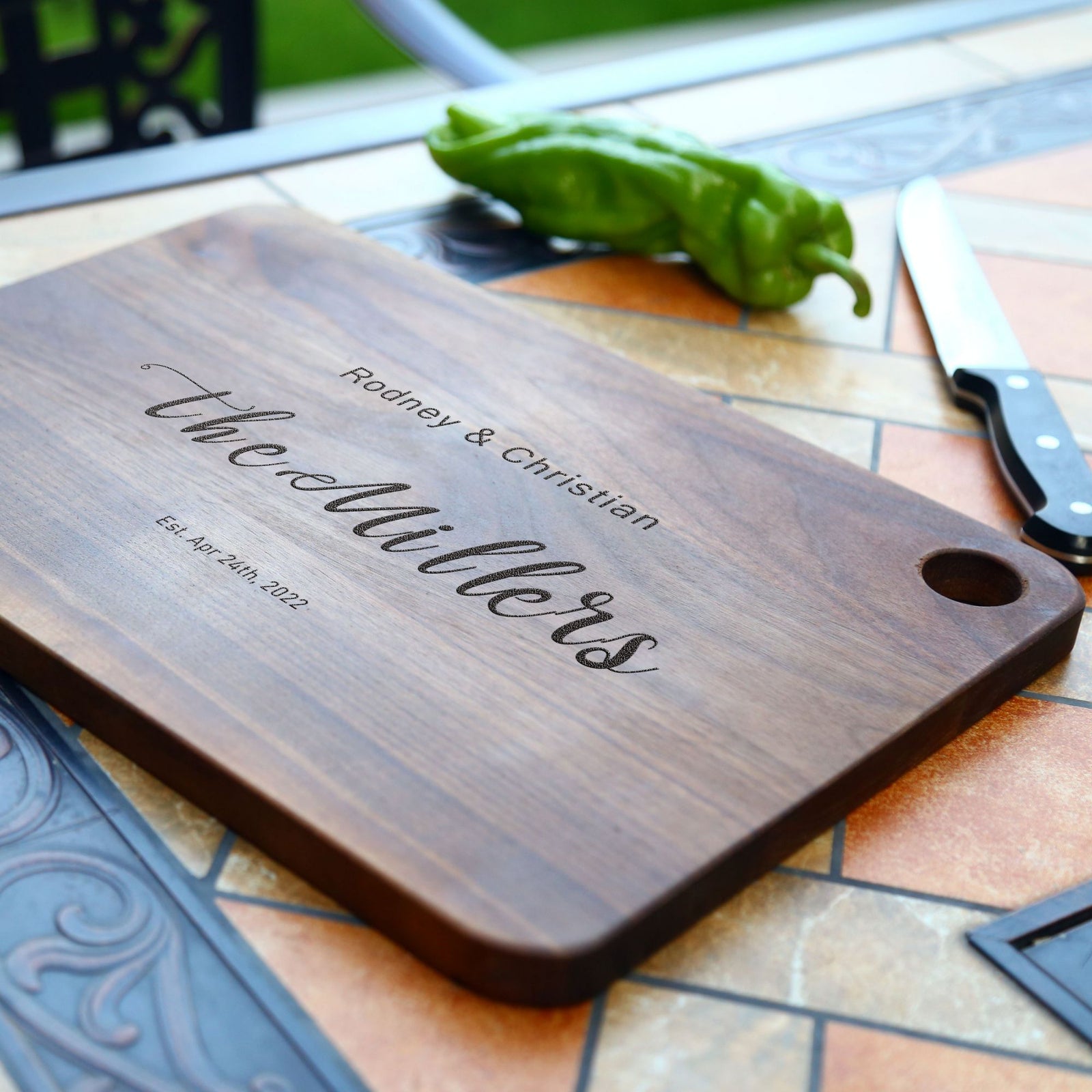 Personalized Cedar Wood Engraved & Monogrammed Cutting Board