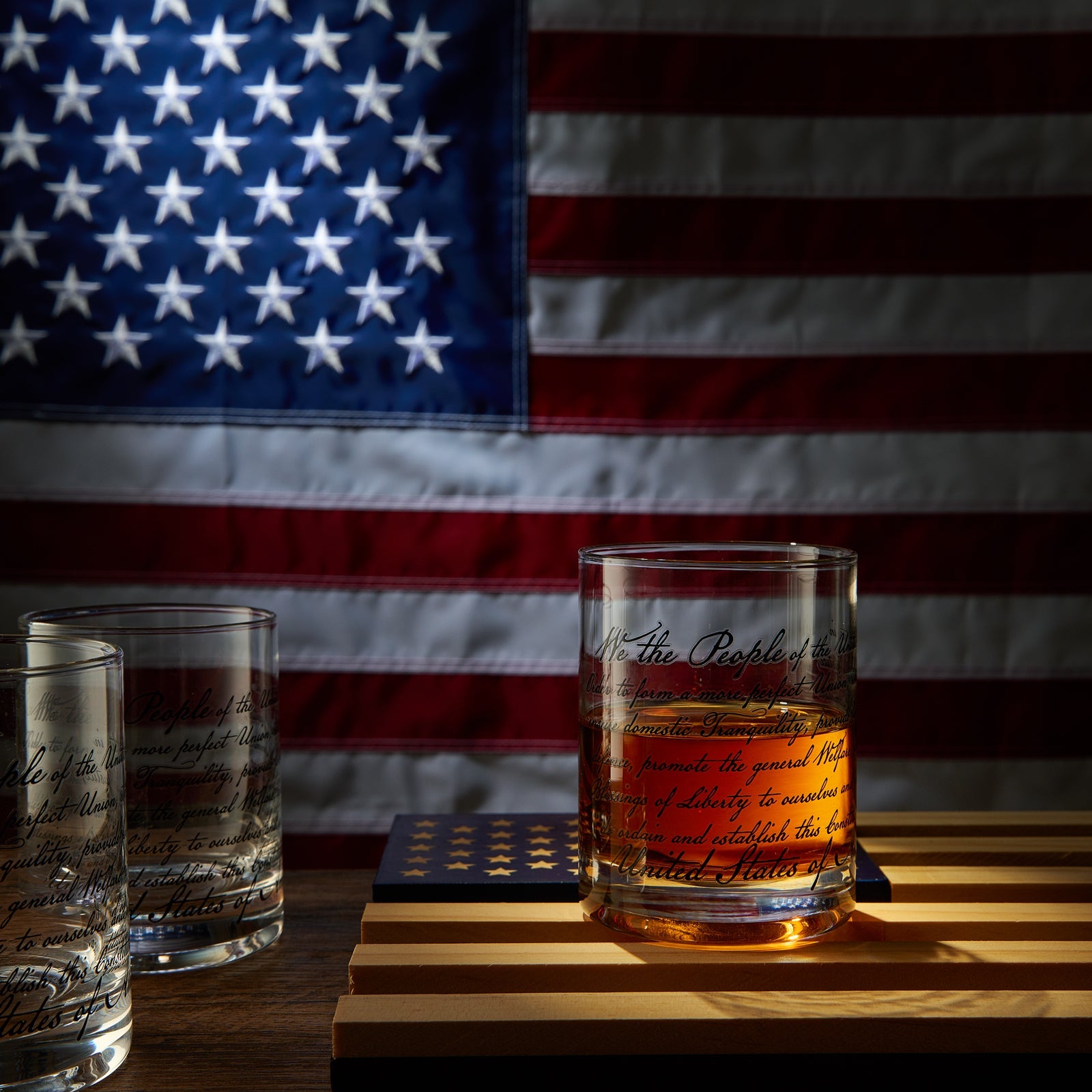 We The People American Flag Whiskey Glasses