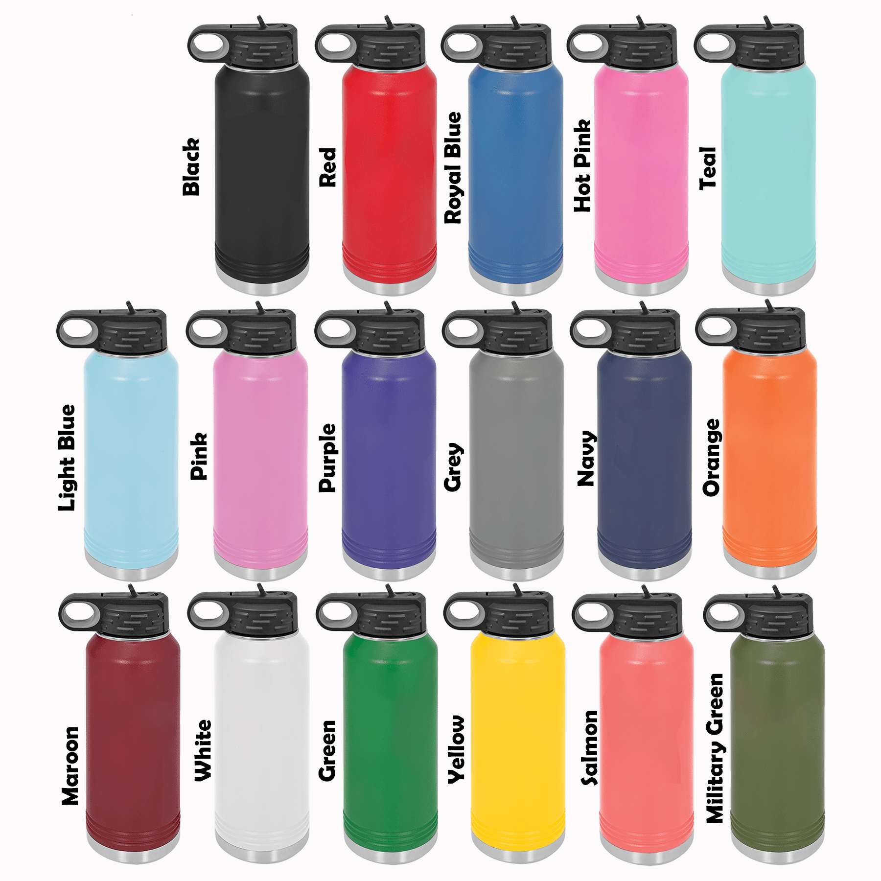 Black Personalized Water Bottle for Men - Groovy Guy Gifts
