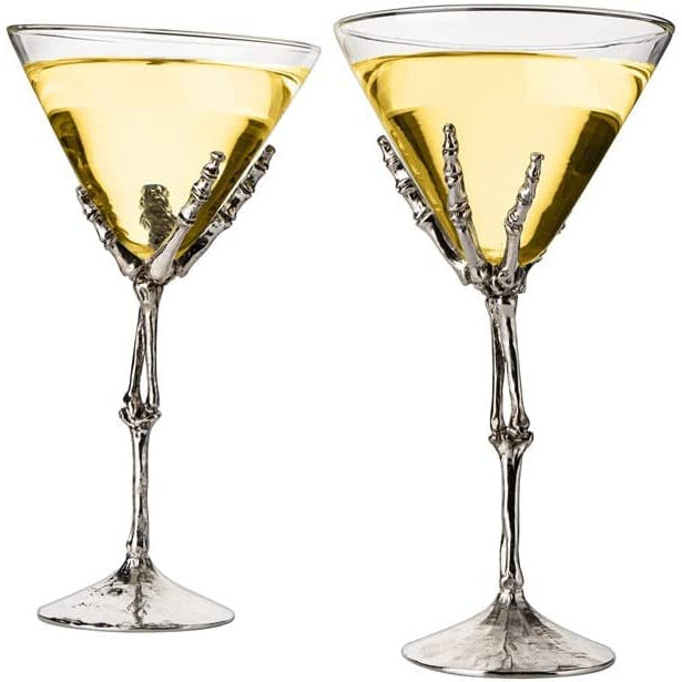 Stemmed Skeleton Martini Glasses