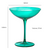 Teal Colored Coupe Glasses Set