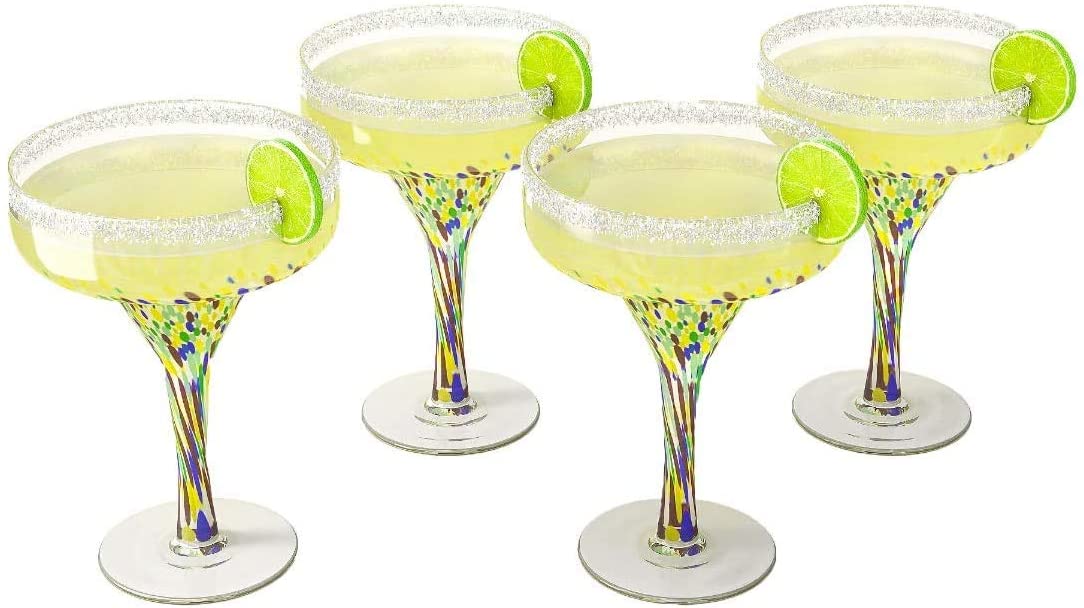 Colorful Margarita Cocktail Glass Set - Groovy Guy Gifts