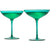 Teal Colored Coupe Glasses Set