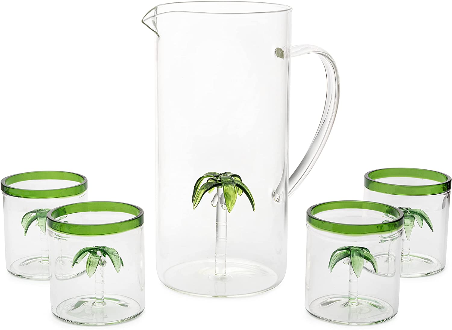 Palm Tree Pitcher Set