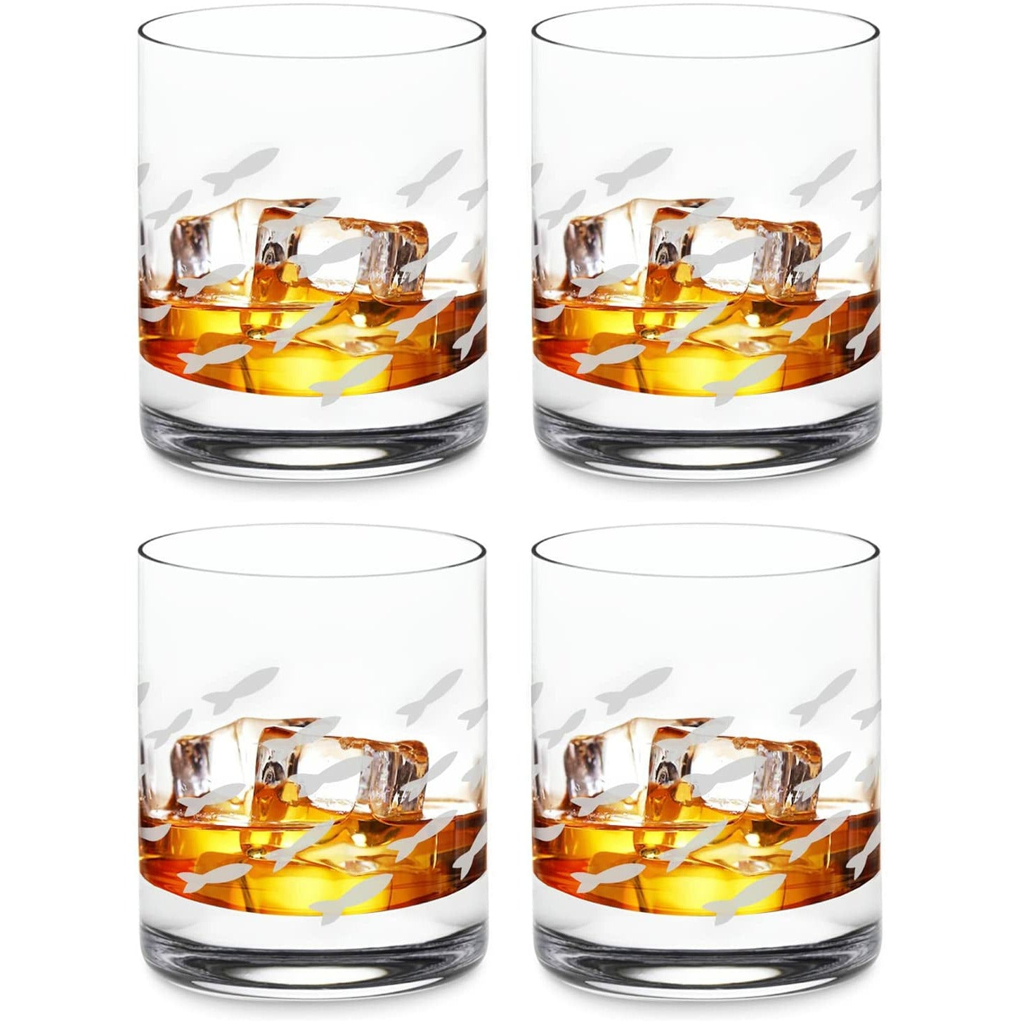 Fish Old Fashion Drinking Glasse