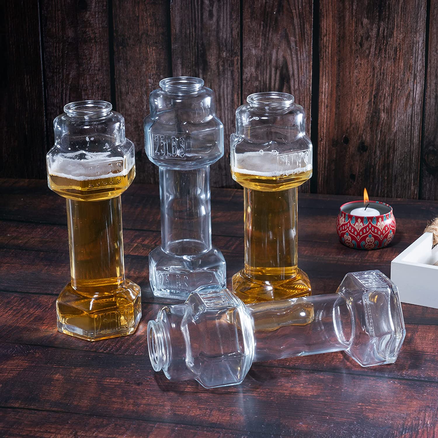 Dumbbell Beer Glass Dumbbell Beer Glass Funny Beer Mug Beer Mugs for Men  Funny Beer Glasses by Gemsho Glass 