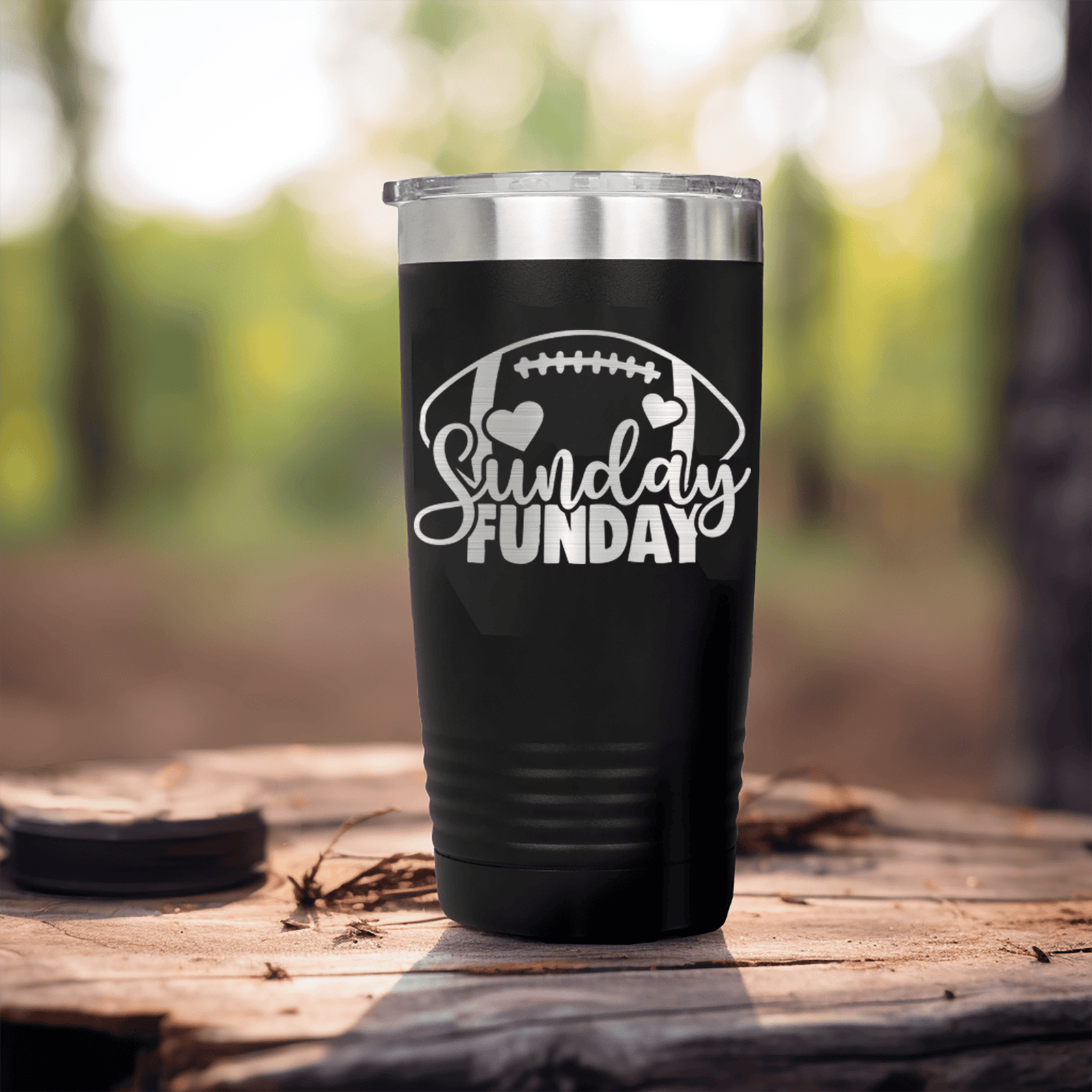 Black football tumbler A Day Of Rest And Touchdowns