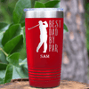 Red Golf Tumbler With Best Dad By Par Design