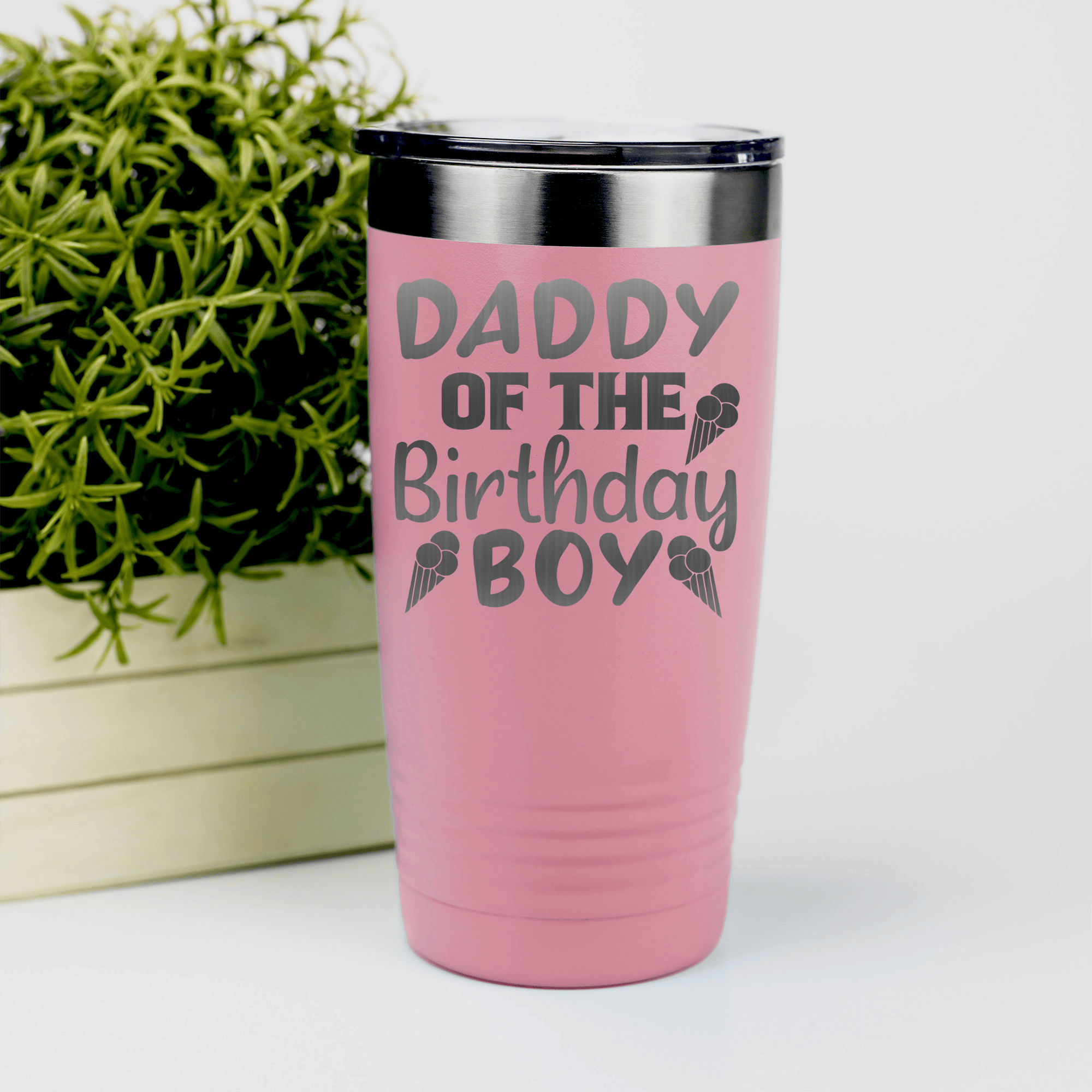 Salmon Birthday Tumbler With Birthday Dad Design