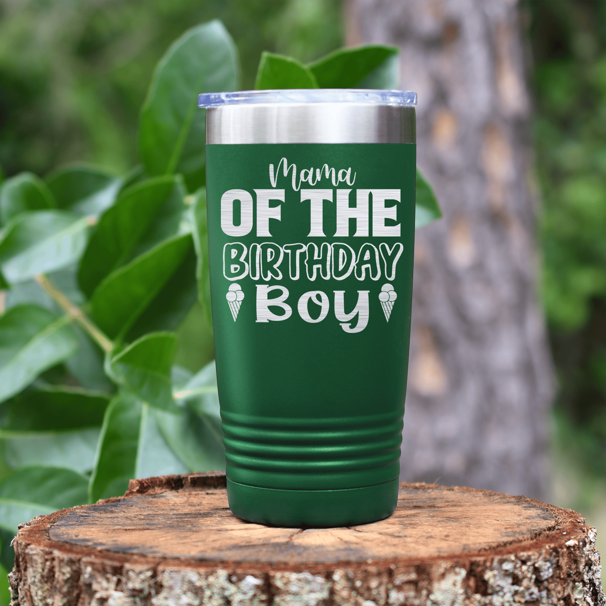 Green Birthday Tumbler With Birthday Mom Design