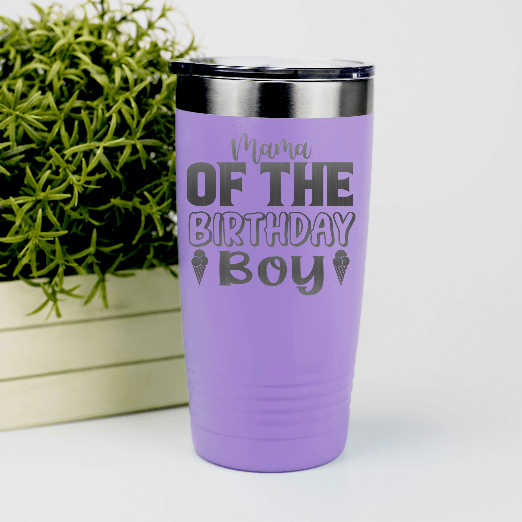 Light Purple Birthday Tumbler With Birthday Mom Design