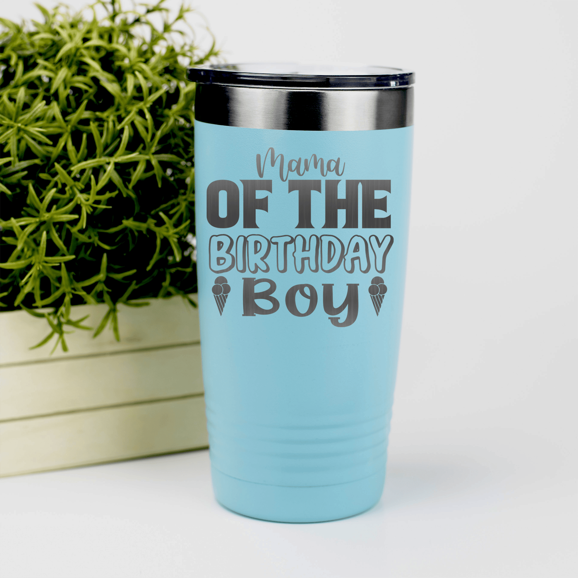 Teal Birthday Tumbler With Birthday Mom Design