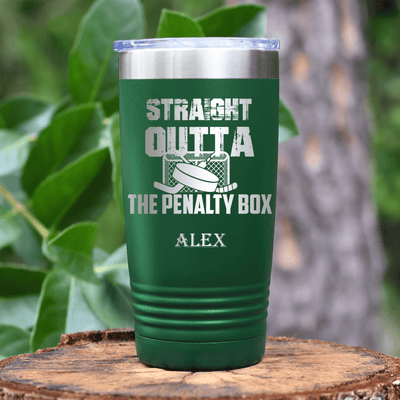 Green Hockey Tumbler With Break Free And Play Design