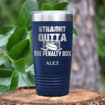 Navy Hockey Tumbler With Break Free And Play Design