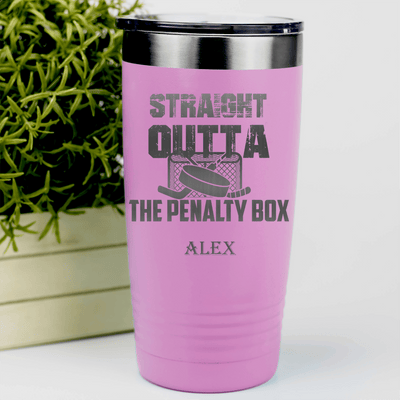 Pink Hockey Tumbler With Break Free And Play Design