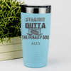 Teal Hockey Tumbler With Break Free And Play Design