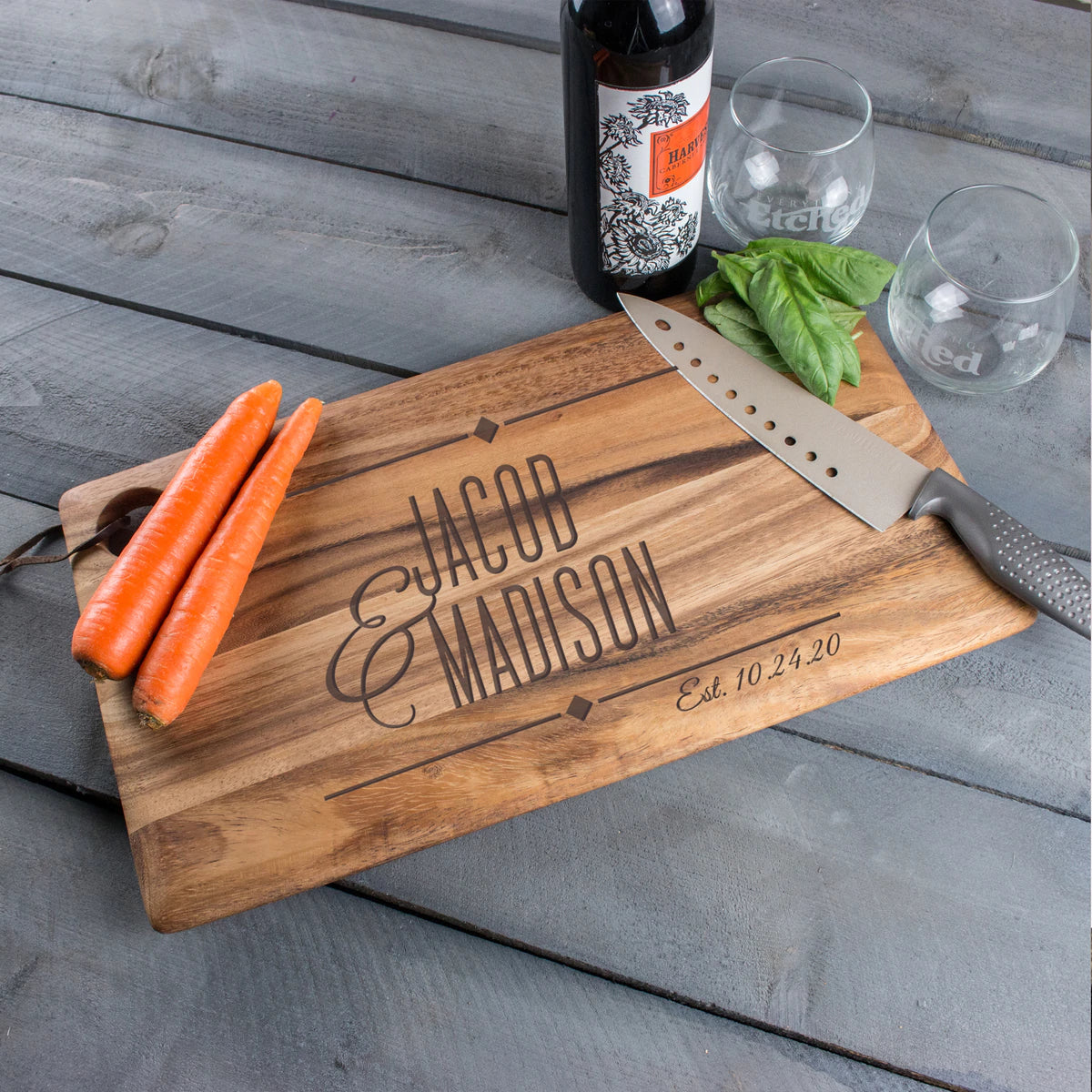 Custom Couples Cutting Board - Design: N2