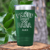 Green Hockey Tumbler With Cheering Champ On Ice Design
