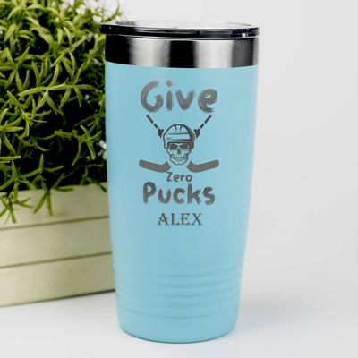 Teal Hockey Tumbler With Chill Factor Zero Design