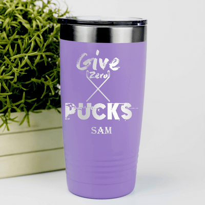Light Purple Hockey Tumbler With Cold Ice No Care Design