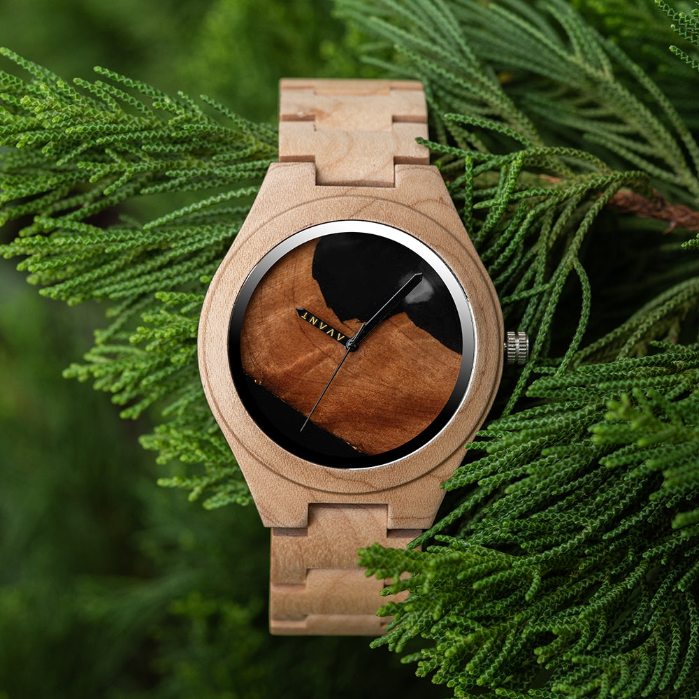 Black Resin Bamboo Watch