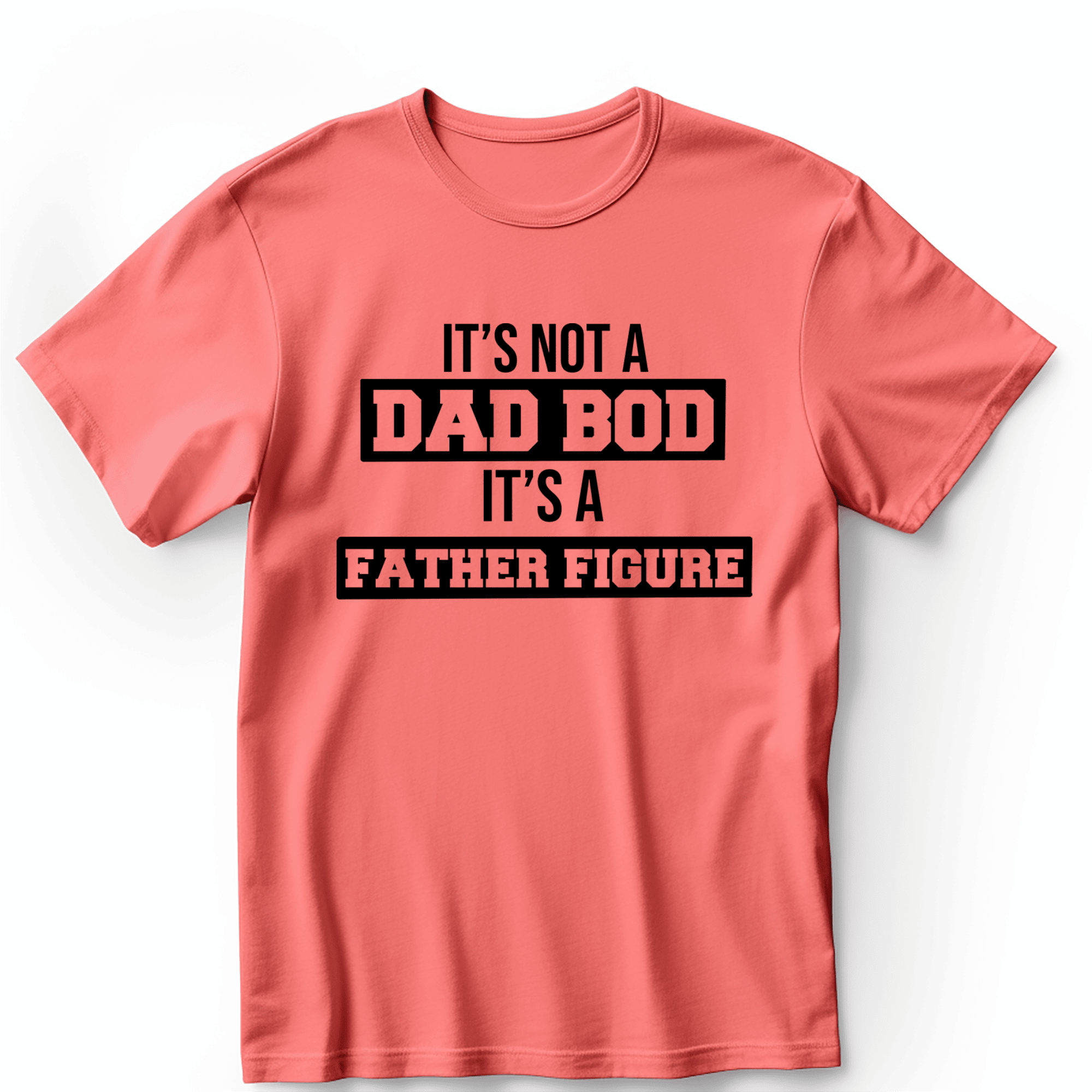 Light Red Mens T-Shirt With Dad Bod Father Figure Design