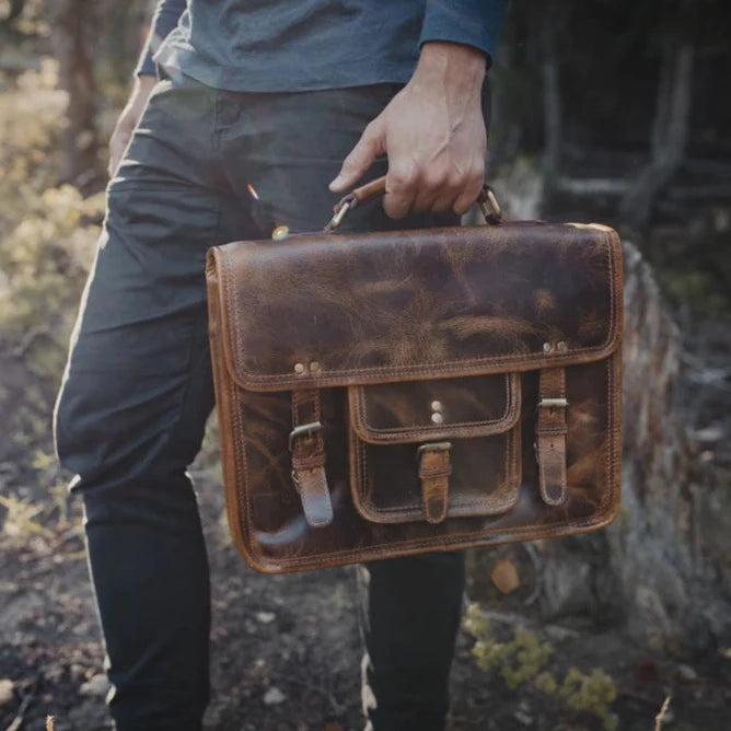 Top Grain Buffalo Leather Briefcase