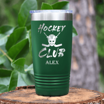 Green Hockey Tumbler With Elite Ice Crew Design