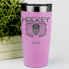 Pink Hockey Tumbler With Face Off Fierce Design