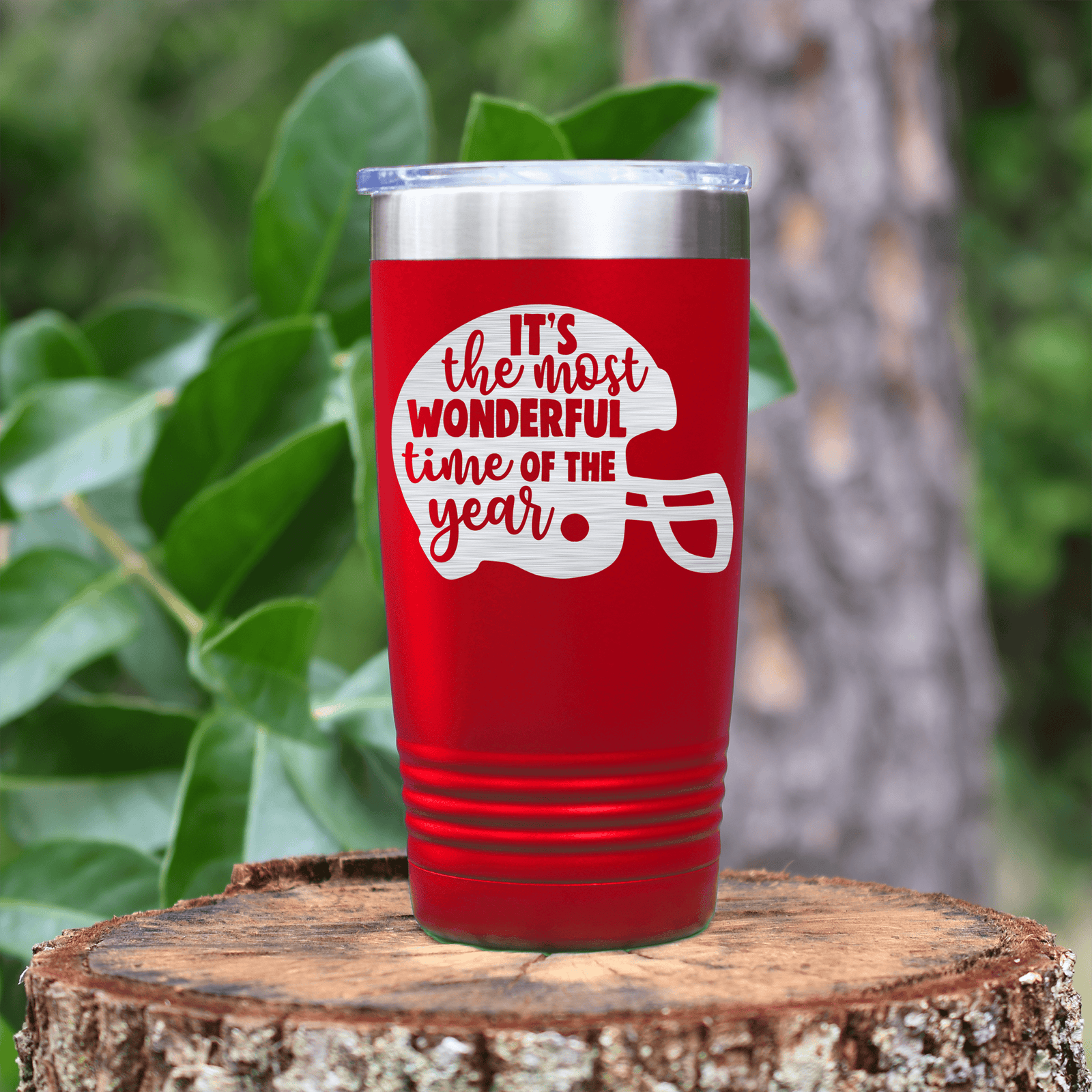 Red football tumbler Festive Football Cheers