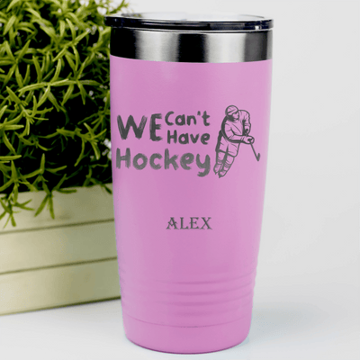 Pink Hockey Tumbler With Game Before Gain Design