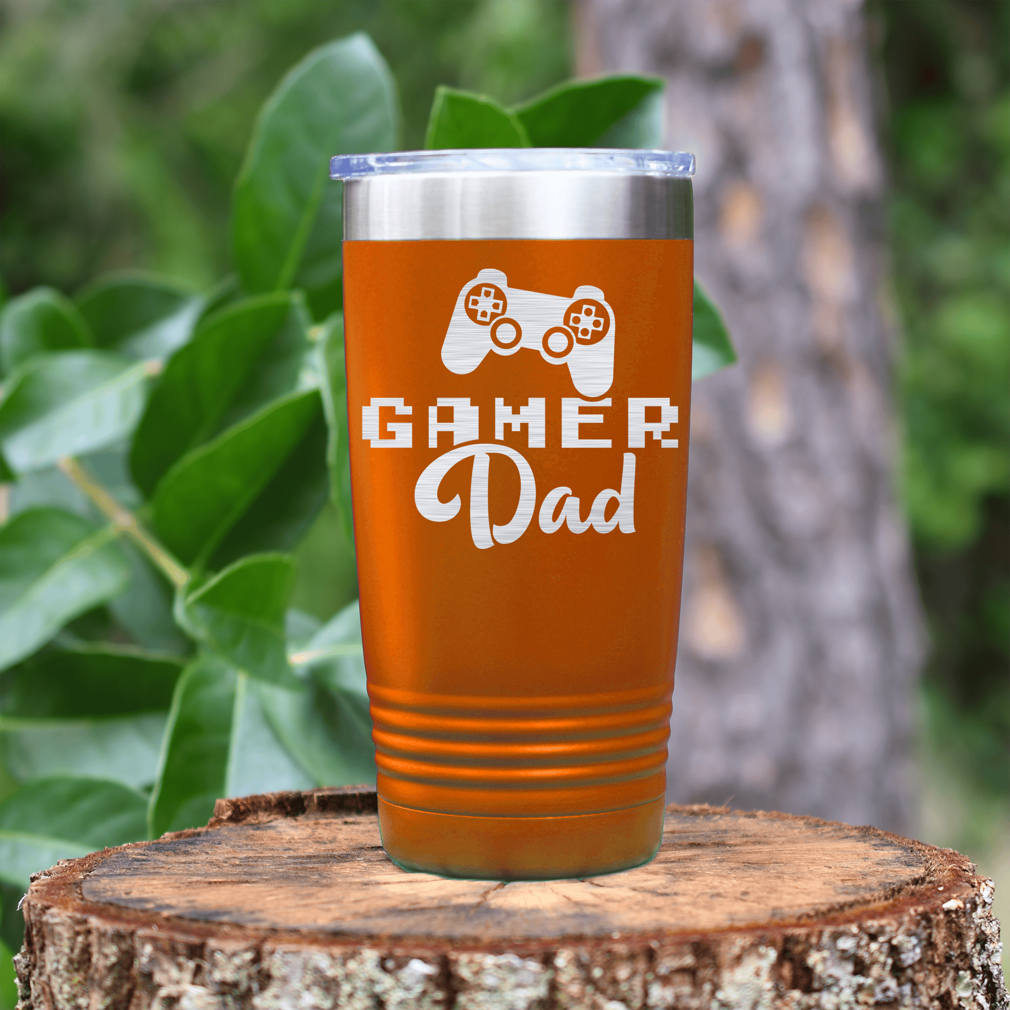 Orange fathers day tumbler Gamer Dad