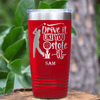 Red Golf Tumbler With Golf Thief Design