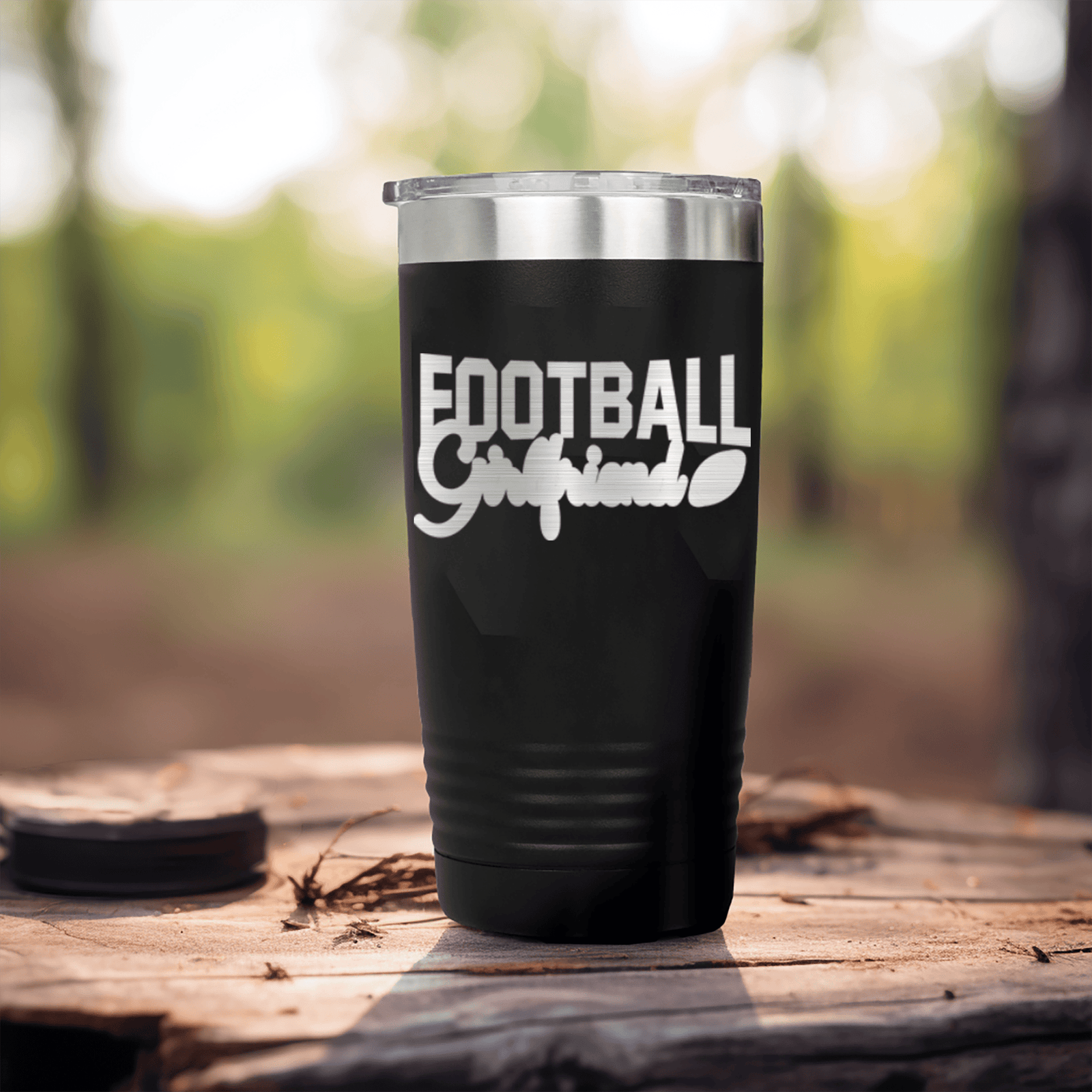 Black football tumbler Gridiron Romance