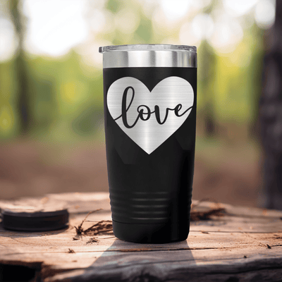 Valentines Day Tumbler With Heart Carved Love Design - Groovy Guy Gifts
