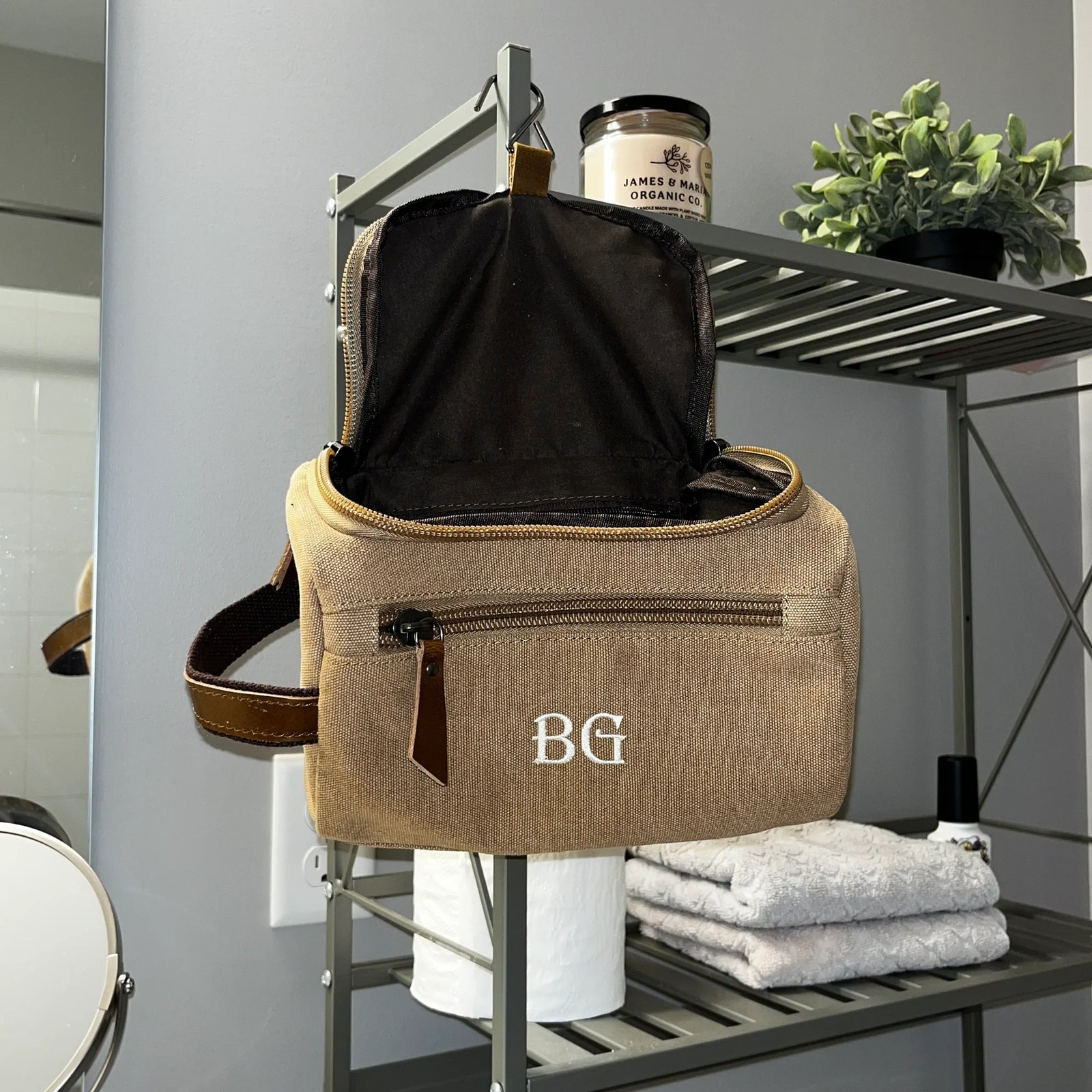 Personalized Canvas Toiletry Bag with Monogram - Groovy Guy Gifts