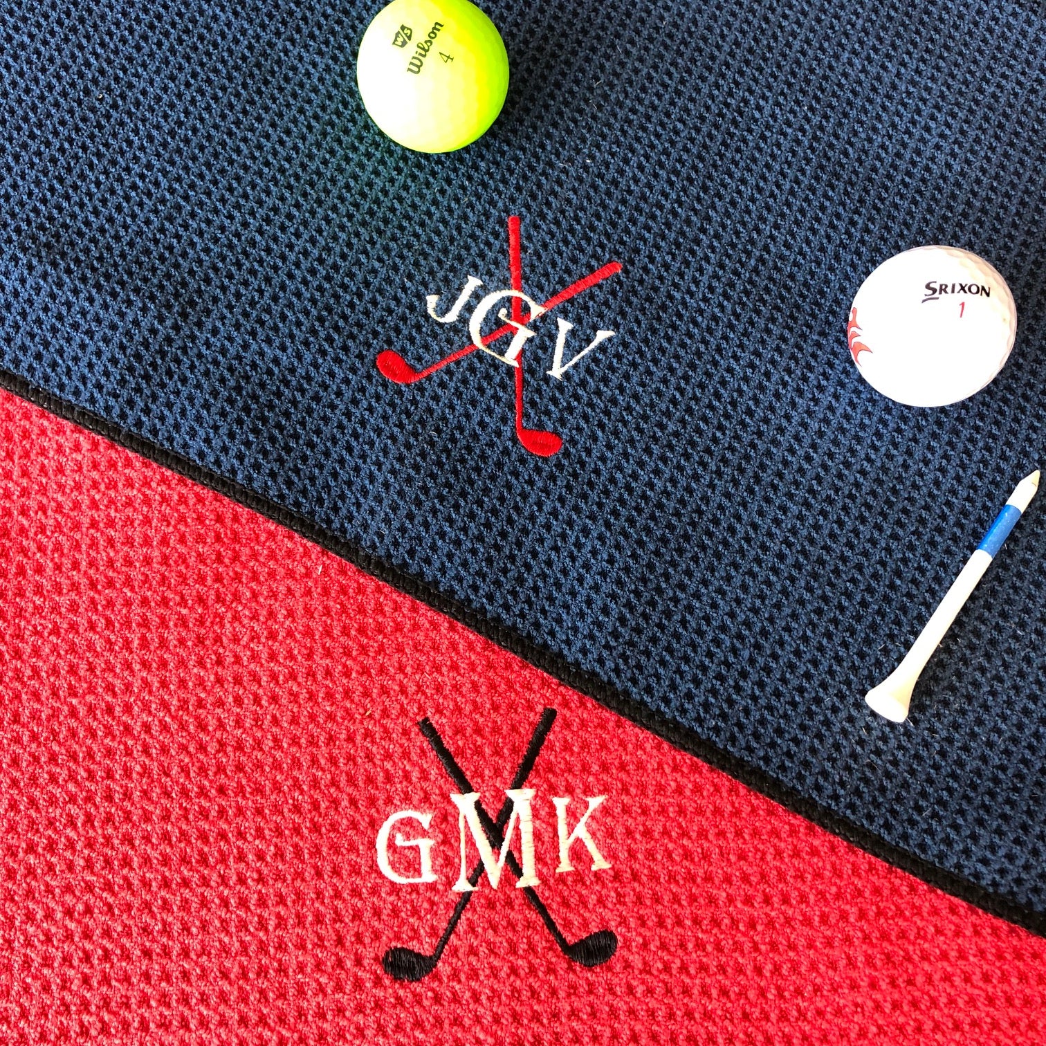 Personalized Custom Golf Towel - Add Your Embroidered Name or  Monogram - Trifold Golf Towels with Center Loop and Carabiner Clip, Hook :  Sports & Outdoors