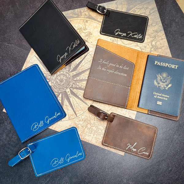 Travel In Style Set-Luggage Tag and Passport Holder - Groovy Guy Gifts